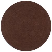 vidaXL Ръчно тъкан килим от юта, кръгъл, 90 см, кафяв