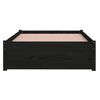 vidaXL Рамка за легло, черна, дърво масив, 90x190 см, Single