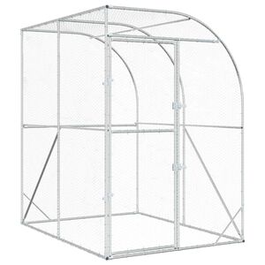 vidaXL Кокошарник Сребристо 200 x 200 x 215 см Поцинкована стомана