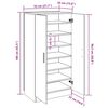 vidaXL Шкаф за обувки, бетонно сив, 55x35x108 см, инженерно дърво