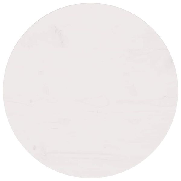 vidaXL Плот за маса, бял, &Oslash;50x2,5 см, бор масив