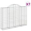 vidaXL Габионни кошници арка 7 бр 200x30x140/160 см поцинковано желязо
