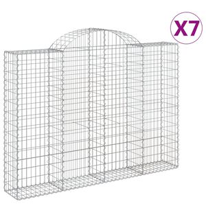 vidaXL Габионни кошници арка 7 бр 200x30x140/160 см поцинковано желязо