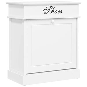 vidaXL Шкаф за обувки, бял, 50x28x58 см, дърво от пауловния