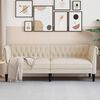 vidaXL Честърфийлд диван 3-местен лен