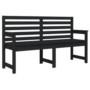 vidaXL Градинска пейка, черна, 159,5x48x91,5 см, борово дърво масив