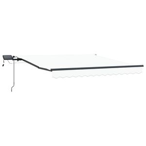 vidaXL Прибираща се тента Бяло 350 x 250 cm Тъкан и алуминий