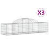 vidaXL Габионни кошници арка 3 бр 200x50x40/60 см поцинковано желязо