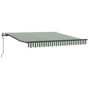 vidaXL Сгъваем навес Зелен и бял 300 x 250 cm Тъкан и алуминий