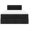 vidaXL Османска легло с матрак и LED, черно, 120x200 см, плат