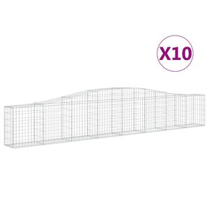 vidaXL Габионни кошници арка 10 бр 400x30x60/80 см поцинковано желязо