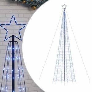 vidaXL LED коледна елха с шипове 1534 светодиода синьо 500 см