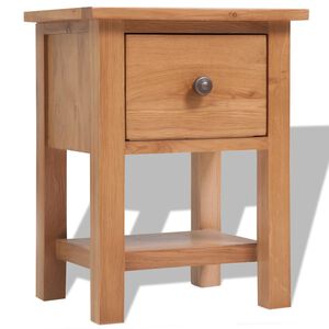 vidaXL Нощно шкафче, 36x30x47 см, дъбово дърво масив