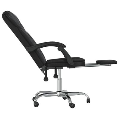 vidaXL Наклоняем офис стол, черен, изкуствена кожа