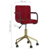 vidaXL Въртящи трапезни столове, 2 бр, виненочервени, кадифе