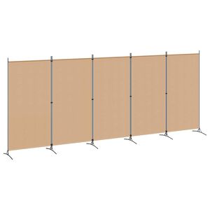 vidaXL 5-панелна преграда Бежово 433 x 180 cm Текстил