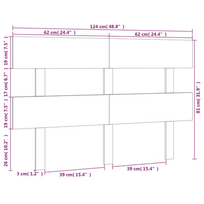vidaXL Горна табла за легло, бяла, 124x3x81 см, бор масив