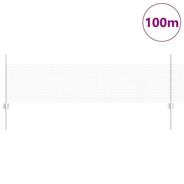 vidaXL Ограда с пост Сребрист 0,5 x 100 м Стомана