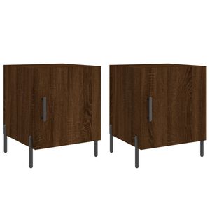 vidaXL Нощни шкафчета, 2 бр, кафяв дъб, 40x40x50 см, инженерно дърво