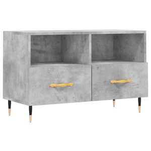 vidaXL ТВ шкаф, бетонно сив, 80x36x50 см, инженерно дърво