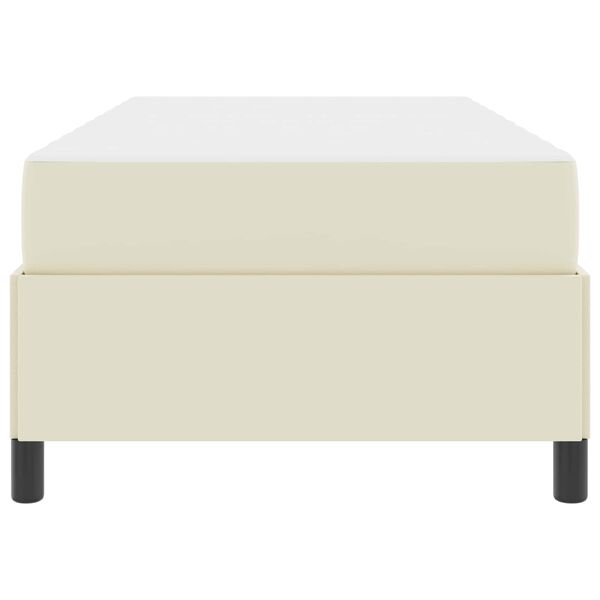 vidaXL Рамка за легло с матрак Крем 100 x 200 cm Изкуствена кожа