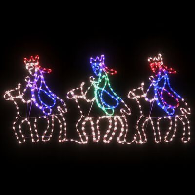 vidaXL Коледна сцена "Тримата влъхви" с 504 LED 70x50 см