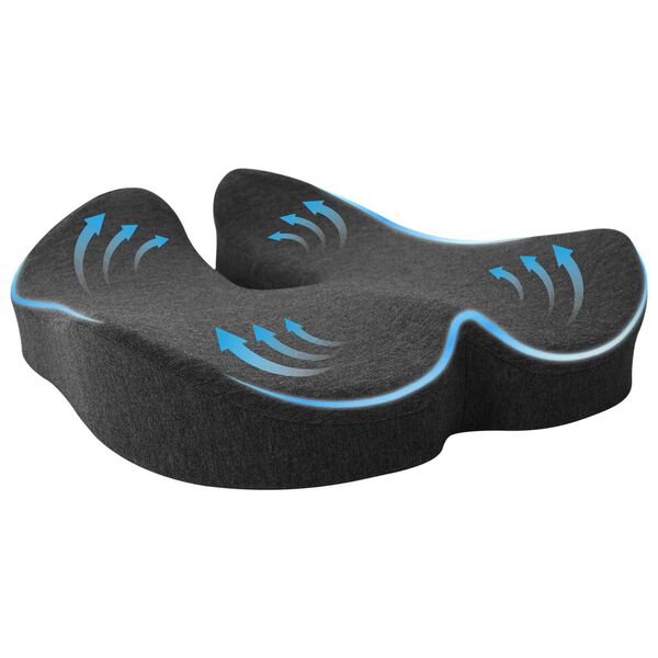 vidaXL Възглавница за сядане Тъмен сив 50 x 43 x 10 см Мемори пяна