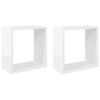 vidaXL Стенни кубични рафтове, 2 бр, бял гланц, 30x15x30 см