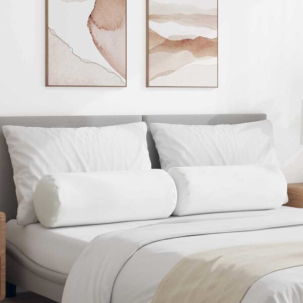 vidaXL Възглавници валяци 2 pcs Бяло &Oslash; 25 x 70 см текстил