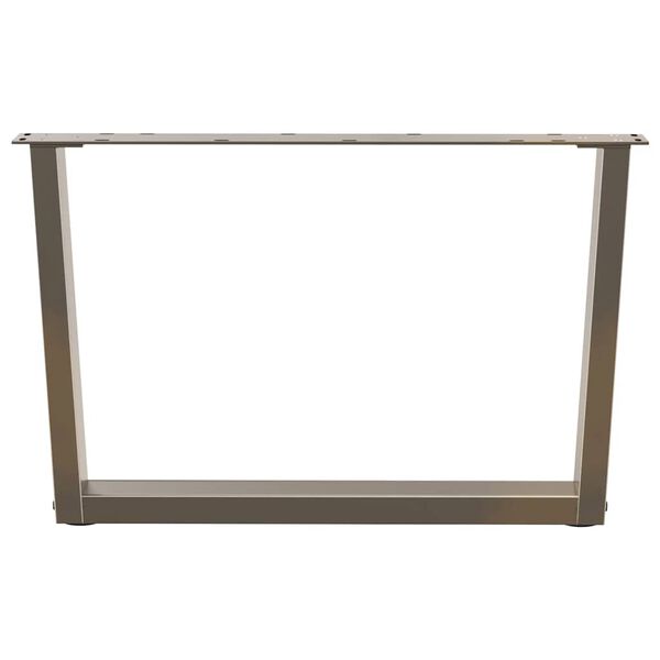 vidaXL Крака за масичка за кафе, V-образни, 2 бр., естествена стомана, 70 x (42-43,3) см, стомана