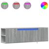 vidaXL Стенен ТВ шкаф с LED осветление, сив сонома, 135x31x39,5 см