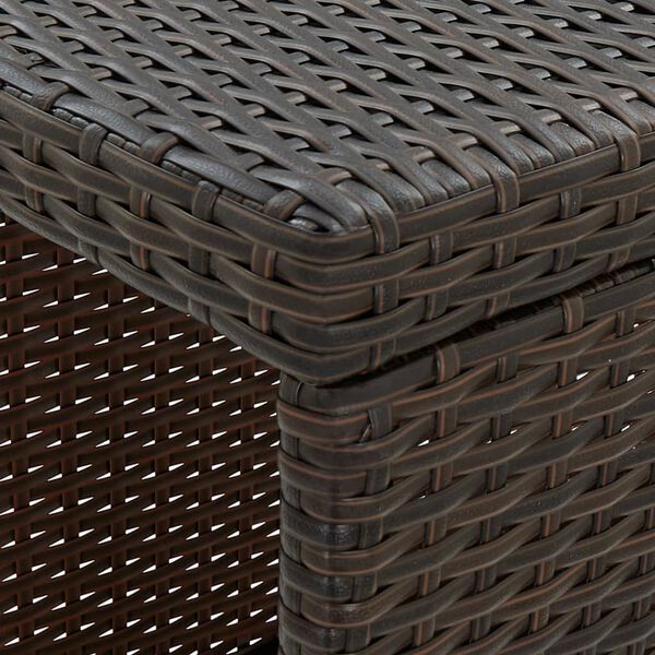 vidaXL Градински бар комплект с възглавници, 5 части, полиратан, кафяв