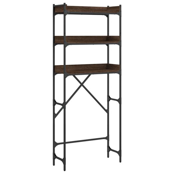 vidaXL Рафт за пералня, кафяв дъб, 67x25x163 см, инженерно дърво