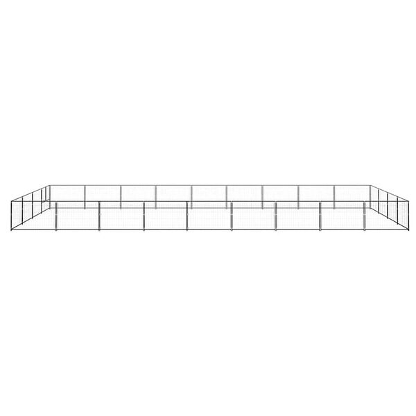 vidaXL Клетка за кучета, черна, 36 м&sup2;, стомана