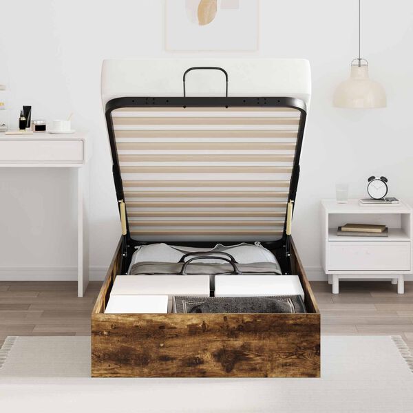 vidaXL Отоманско легло със съхранение Димян дъб 193 x 120 x 25 см ПДЧ