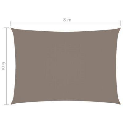 vidaXL Платно-сенник, Оксфорд текстил, правоъгълно, 6x8 м, таупе