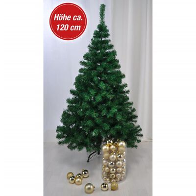 HI Коледна елха с метална стойка, зелена, 120 см