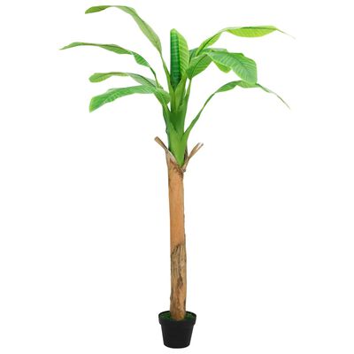 vidaXL Изкуствено растение банан със саксия, 180 см, зелено