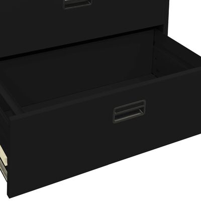 vidaXL Шкаф за папки, черен, 90x46x103 cм, стомана