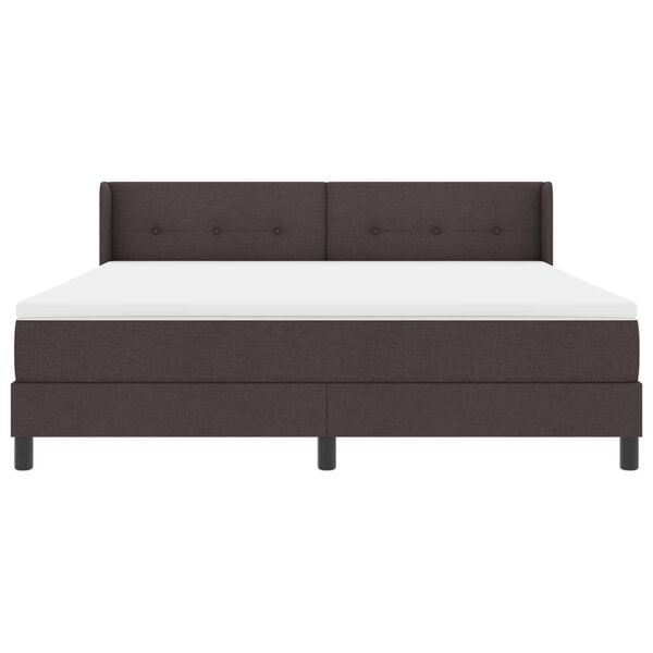vidaXL Легло с пружинирана основа Тъмен кафяв 200 x 180 cm Полиестер