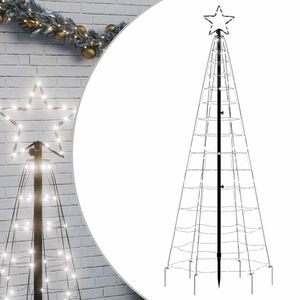 vidaXL LED коледна елха с шипове 220 LED студено бяло 180 см