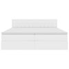 vidaXL Легло с място за съхранение Чисто бяло 200 x 200 cm Изкуствена
