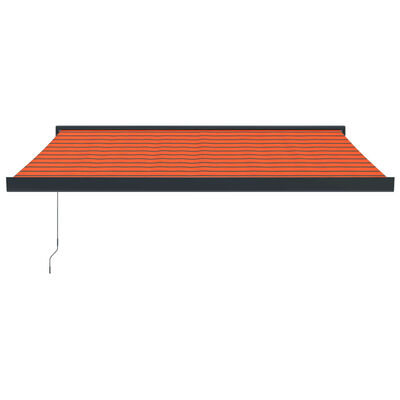 vidaXL Прибираща се тента оранжево и кафяво 3x2,5 м плат и алуминий