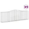 vidaXL Габионни кошници арка 9 бр 400x50x120/140 см поцинковано желязо