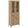 vidaXL Висок шкаф Дъб 69,5 x 34 x 180 см Инженерна дървесина