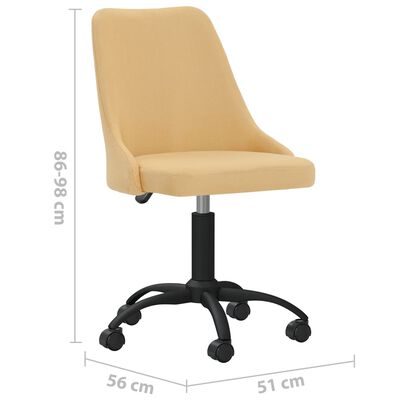 vidaXL Въртящи се трапезни столове, 4 бр, жълти, текстил