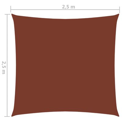 vidaXL Платно-сенник, Оксфорд текстил, квадратно, 2,5x2,5 м, теракота