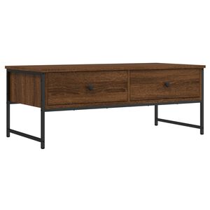 vidaXL Кафе маса, кафяв дъб, 101x49x39,5 см, инженерно дърво