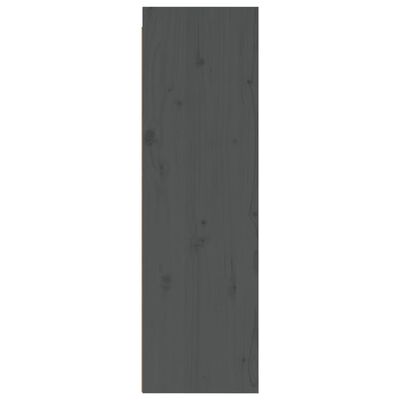 vidaXL Стенен шкаф, сив, 30x30x100 см, бор масив