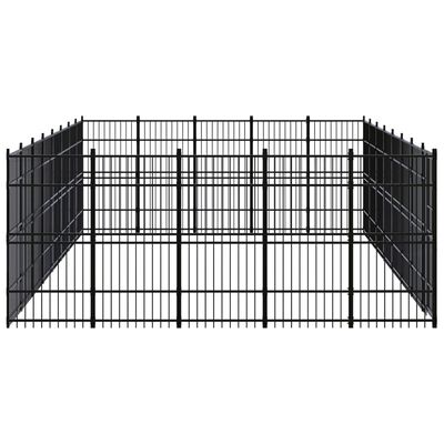 vidaXL Дворна клетка за кучета, стомана, 36,86 м²